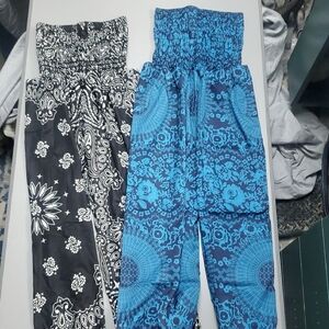 Set Of Two Women's Patterned Jumpers One Black and One Blue